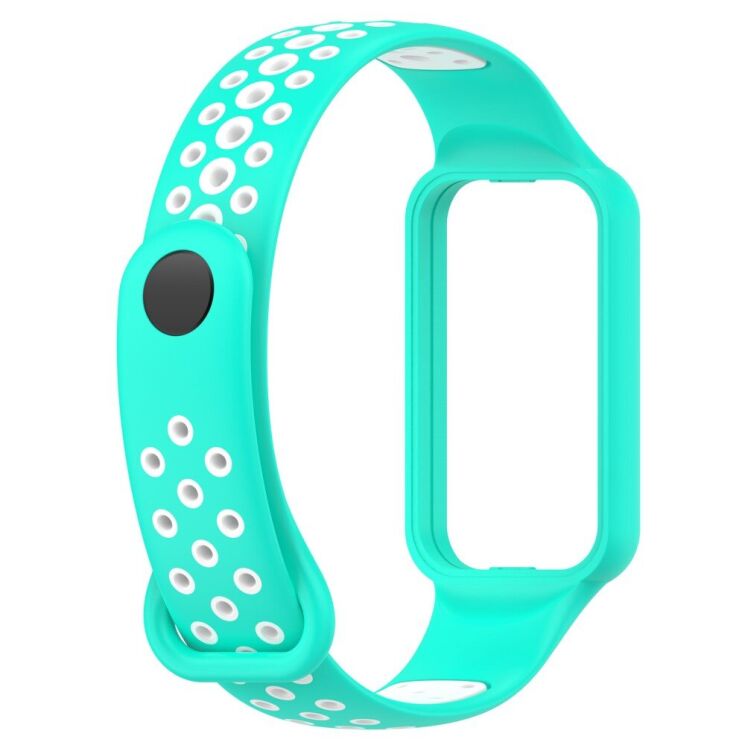 Ремінець Deexe Dual Color для Xiaomi Redmi Smart Band 2 - Cyan / White: фото 2 з 11