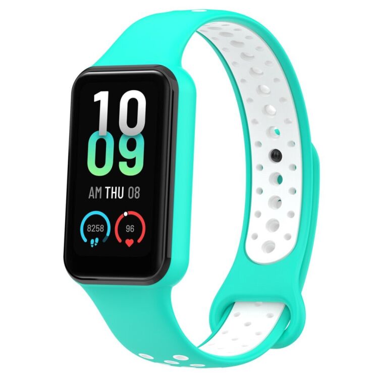 Ремінець Deexe Dual Color для Xiaomi Redmi Smart Band 2 - Cyan / White: фото 1 з 11