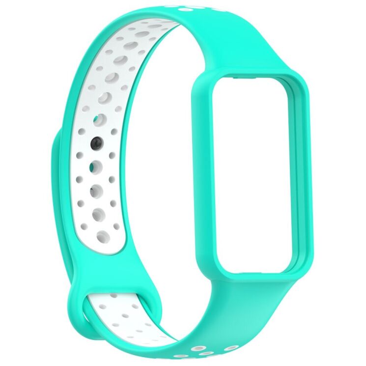 Ремінець Deexe Dual Color для Xiaomi Redmi Smart Band 2 - Cyan / White: фото 3 з 11