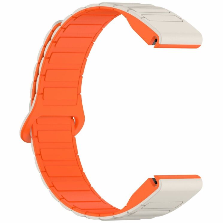 Ремешок Deexe Flexible Fit для часов Garmin c креплением Quick Fit 20mm - Starlight / Orange: фото 4 из 8
