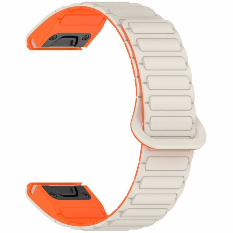 Ремешок Deexe Flexible Fit для часов Garmin c креплением Quick Fit 20mm - Starlight / Orange: фото 3 из 8