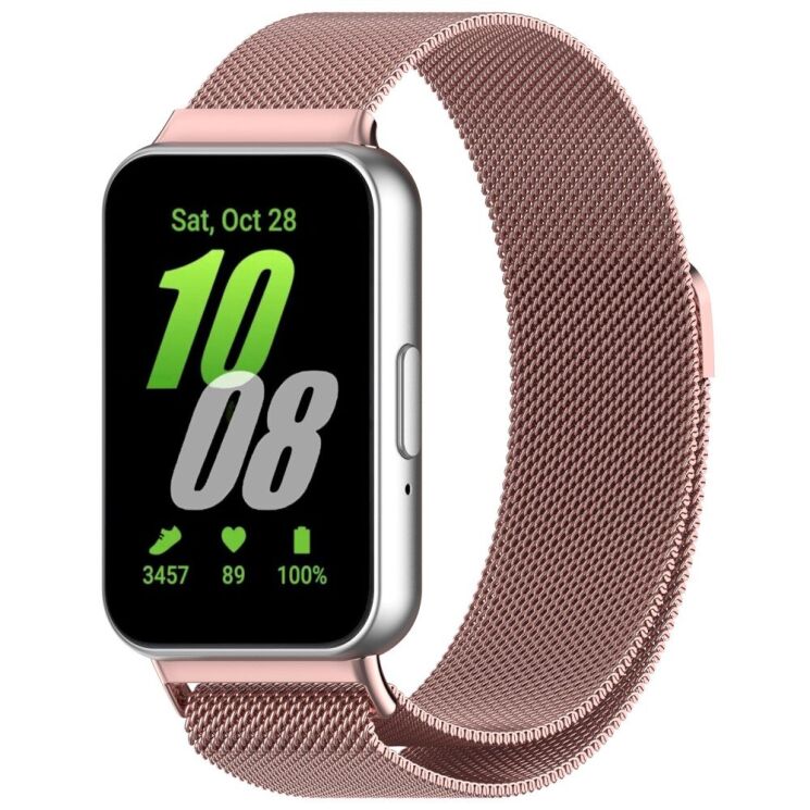 Ремешок Deexe Milanese Loop для Samsung Galaxy Fit 3 - Rose Pink: фото 1 из 7