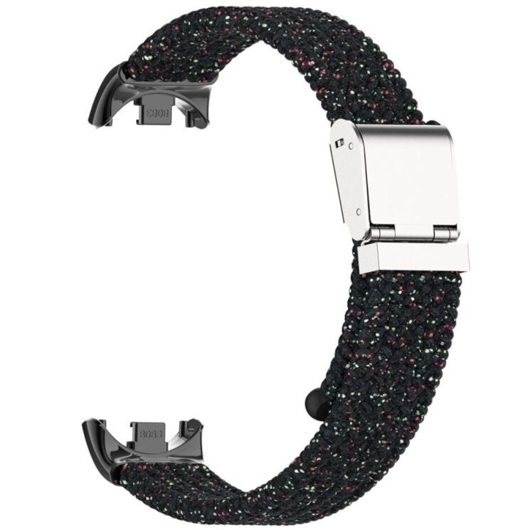 Ремінець Deexe Nylon Bracelet для Xiaomi Mi Smart Band 8 / 9 / 10 - Bright Black: фото 2 з 6