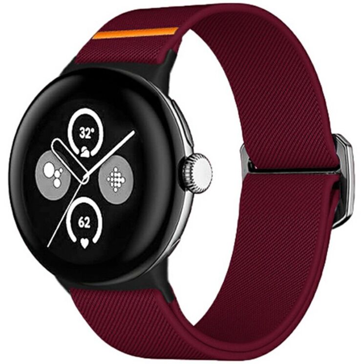 Ремешок Deexe Orbit Flex для Google Pixel Watch / Watch 2 / Watch 3 (41mm) - Wine Red: фото 2 из 4
