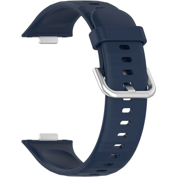 Ремінець Deexe Silicone Band для Huawei Watch Fit 3 / Fit 4 / Fit 4 Pro - Midnight Blue: фото 3 з 10