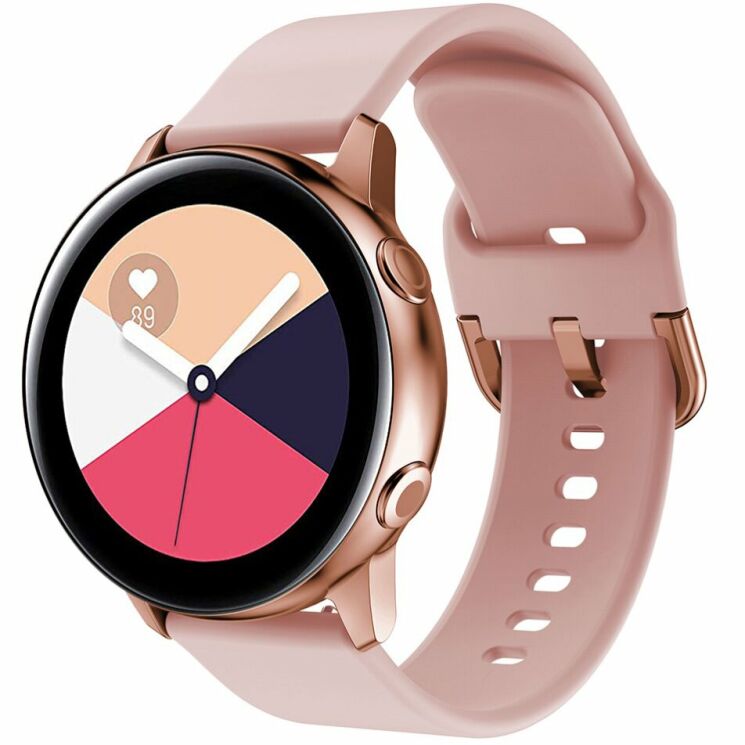 Ремешок Deexe Soft Silicone для часов с шириной крепления 20мм - Pink: фото 1 из 4