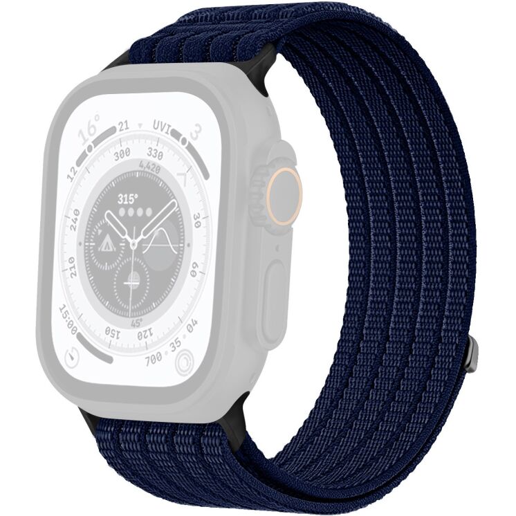 Ремешок Deexe Soft Weave для Apple Watch 49 / 46 / 45 / 44 / SE 44 / 42 (Series 1-3) / Ultra / Ultra 2 / Ultra 3 - Navy Blue (371861NB) Ремешок Deexe Soft Weave для Apple Watch 49 / 46 / 45 / 44 / SE 44 / 42 (Series 1-3) / Ultra / Ultra 2 / Ultra 3 - Navy Blue: фото 1 из 5