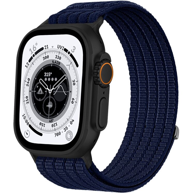 Ремешок Deexe Soft Weave для Apple Watch 49 / 46 / 45 / 44 / SE 44 / 42 (Series 1-3) / Ultra / Ultra 2 / Ultra 3 - Navy Blue (371861NB) Ремешок Deexe Soft Weave для Apple Watch 49 / 46 / 45 / 44 / SE 44 / 42 (Series 1-3) / Ultra / Ultra 2 / Ultra 3 - Navy Blue: фото 2 из 5