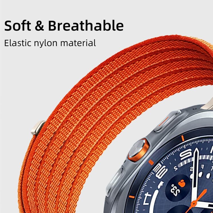 Ремінець Deexe Soft Weave для Samsung Galaxy Watch Ultra (47mm) / Ultra (2025) - Orange (387805O) Ремінець Deexe Soft Weave для Samsung Galaxy Watch Ultra (47mm) / Ultra (2025) - Orange: фото 4 з 5