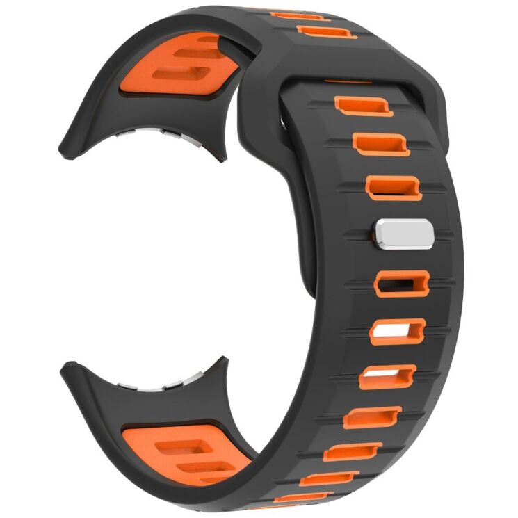 Ремешок Deexe Sport Design для Google Pixel Watch 3 (45mm) - Black / Orange: фото 1 из 6