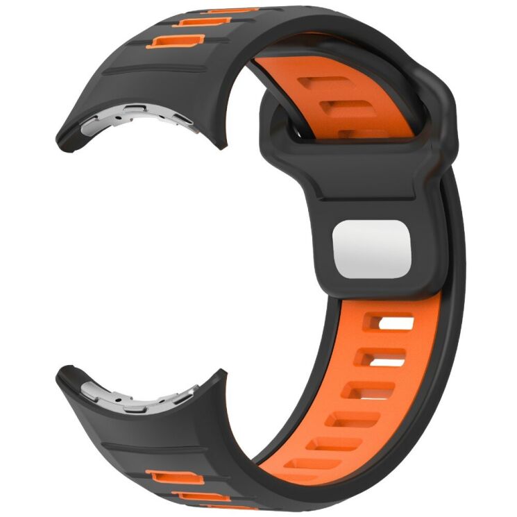 Ремешок Deexe Sport Design для Google Pixel Watch 3 (45mm) - Black / Orange: фото 3 из 6