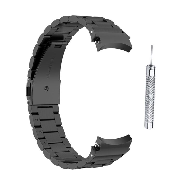 Ремінець Deexe Stainless Steel для Samsung Galaxy Watch 4 / 4 Classic / 5 / 5 Pro / 6 / 6 Classic / 7 / FE - Black: фото 3 з 10