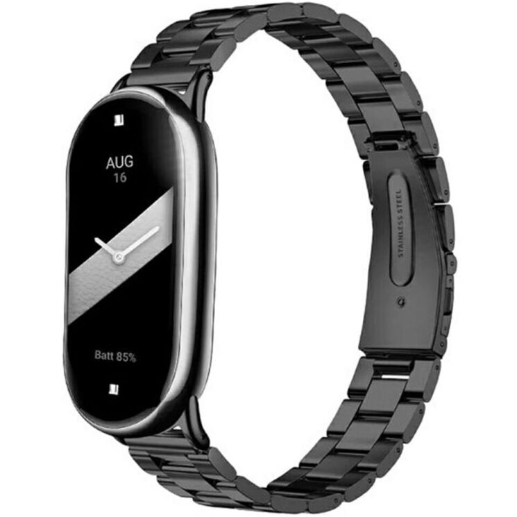 Ремінець Deexe Stainless Steel для Xiaomi Mi Smart Band 8 / 9 / 10 - Black: фото 1 з 5
