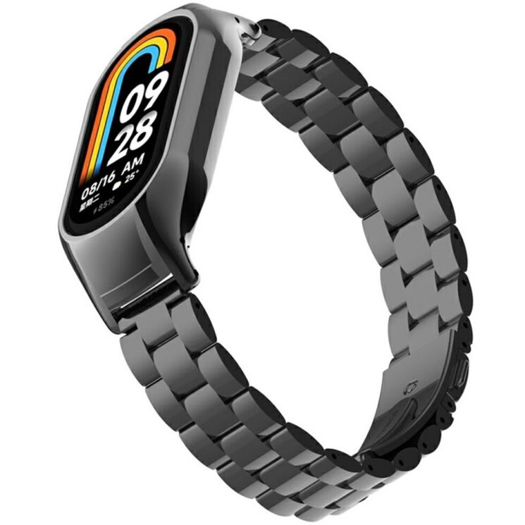 Ремінець Deexe Stainless Steel для Xiaomi Mi Smart Band 8 / 9 / 10 - Black: фото 2 з 5