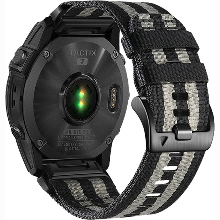 Ремешок Deexe Tactic Gear для часов Garmin c креплением Quick Fit 22mm - Black / Grey (271433BH) Ремешок Deexe Tactic Gear для часов Garmin c креплением Quick Fit 22mm - Black / Grey: фото 1 из 4