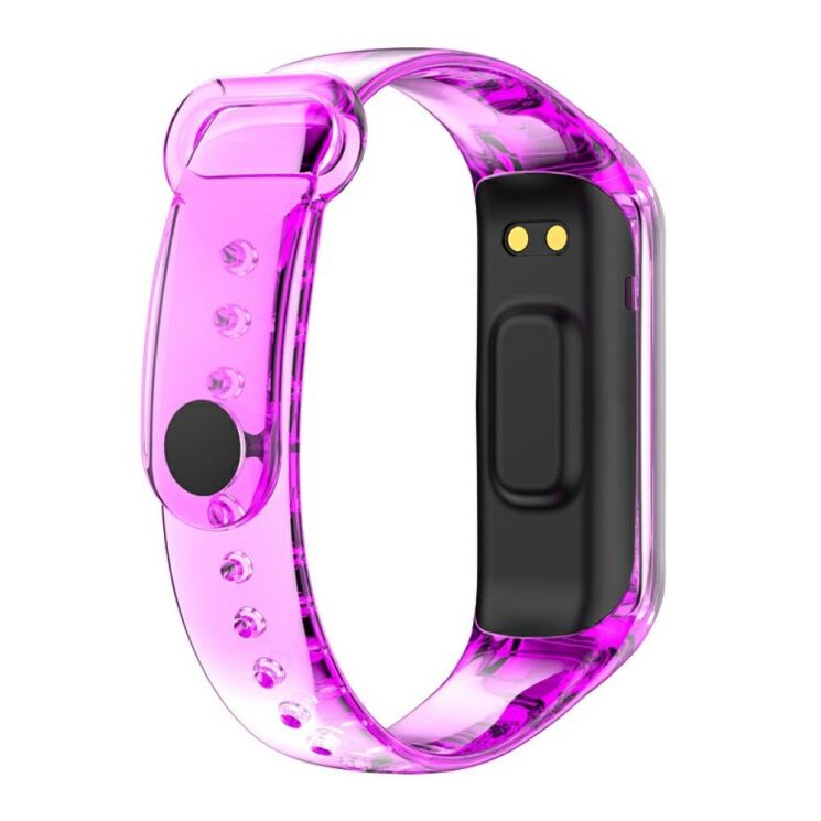 Ремешок Deexe Translucent Strap для Samsung Galaxy Fit 2 (SM-R220) - Transparent Purple: фото 9 из 15