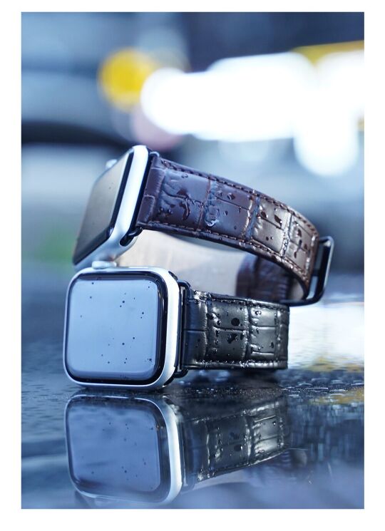 Ремешок DUX DUCIS Crocodile Texture для Apple Watch 46 / 45 / 44 / SE 44 / 42 (Series 1-3) / Ultra / Ultra 2 - Black: фото 14 из 16