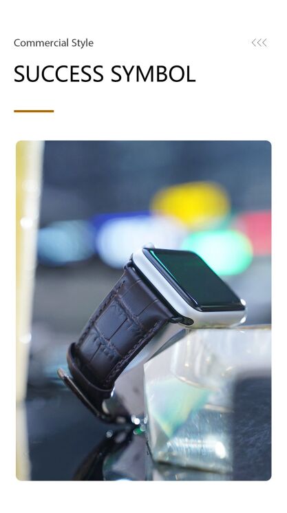 Ремешок DUX DUCIS Crocodile Texture для Apple Watch 46 / 45 / 44 / SE 44 / 42 (Series 1-3) / Ultra / Ultra 2 - Black: фото 6 из 16