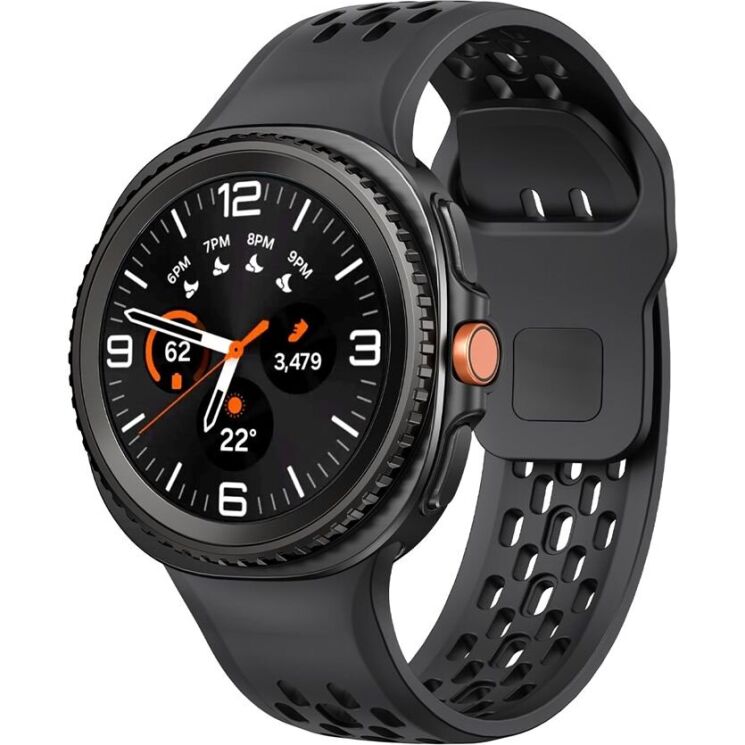 Ремінець KALEBOL Hole Design для Samsung Galaxy Watch 8 (40/44mm) / 8 Classic - Black: фото 3 з 7