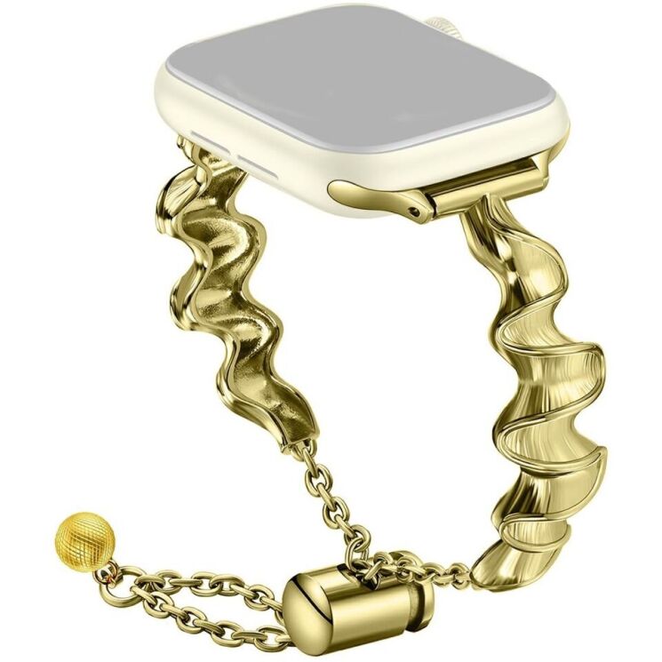 Ремешок KALEBOL Ribbon Style для Apple Watch 42 (Series 10) / 41 / 40 / SE 40 / 38 - Gold: фото 2 из 9
