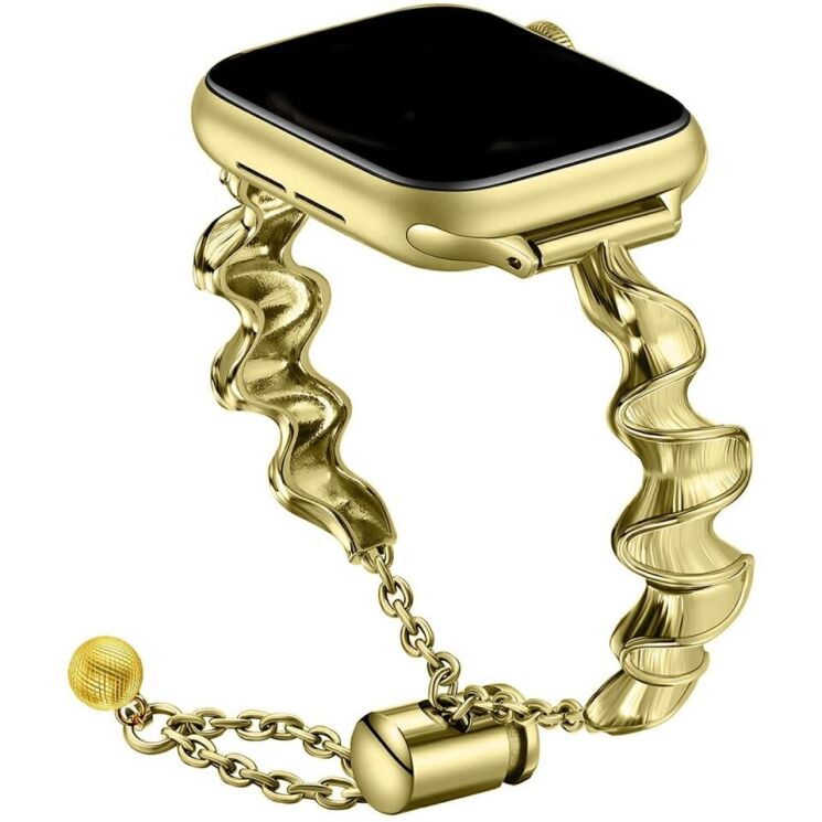 Ремешок KALEBOL Ribbon Style для Apple Watch 42 (Series 10) / 41 / 40 / SE 40 / 38 - Gold: фото 1 из 9