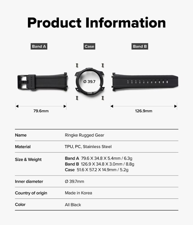 Ремінець Ringke Rugged Gear (FW) для Samsung Galaxy Watch 8 Classic (8800328814172) - Black: фото 18 з 18