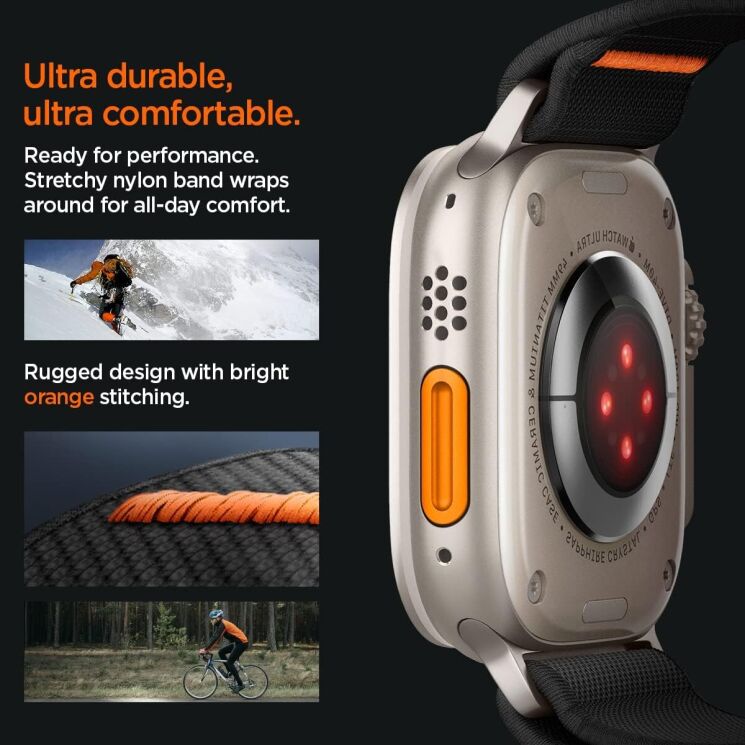 Ремешок Spigen (SGP) Lite Fit Ultra для Apple Watch 46 / 45 / 44 / SE 44 / 42 (Series 1-3) / Ultra / Ultra 2 (AMP05983) - Black: фото 16 из 20