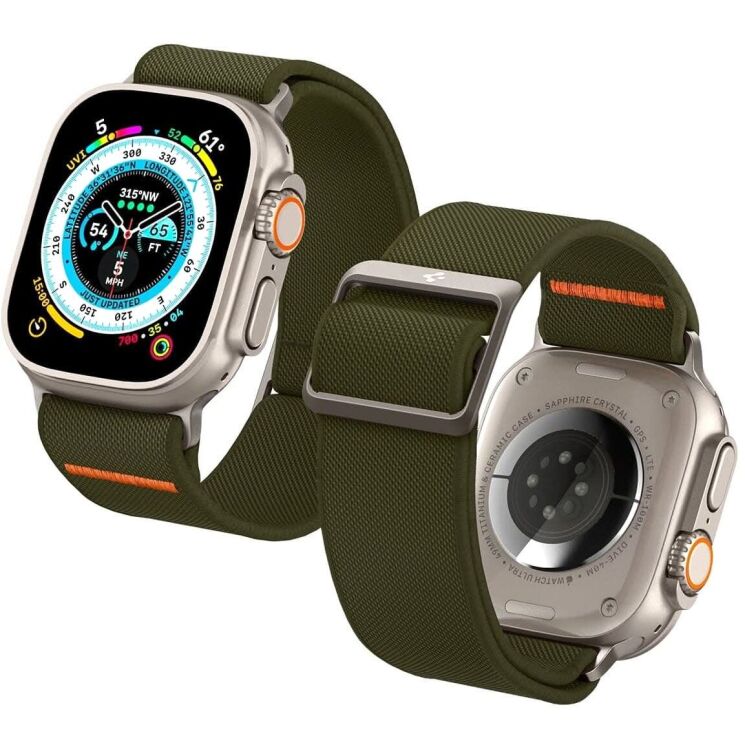 Ремешок Spigen (SGP) Lite Fit Ultra для Apple Watch 46 / 45 / 44 / SE 44 / 42 (Series 1-3) / Ultra / Ultra 2 (AMP05985) - Khaki: фото 12 из 20