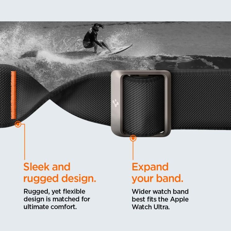 Ремешок Spigen (SGP) Lite Fit Ultra для Apple Watch 46 / 45 / 44 / SE 44 / 42 (Series 1-3) / Ultra / Ultra 2 (AMP05983) - Black: фото 19 из 20