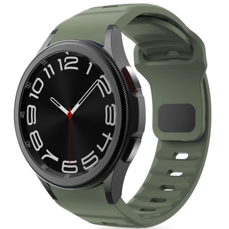 Ремешок Tech-Protect Silicone Line для Samsung Galaxy Watch 4 / 4 Classic / 5 / 5 Pro / 6 / 6 Classic / 7 / FE (5906302313617) - Olive Green: фото 1 из 6