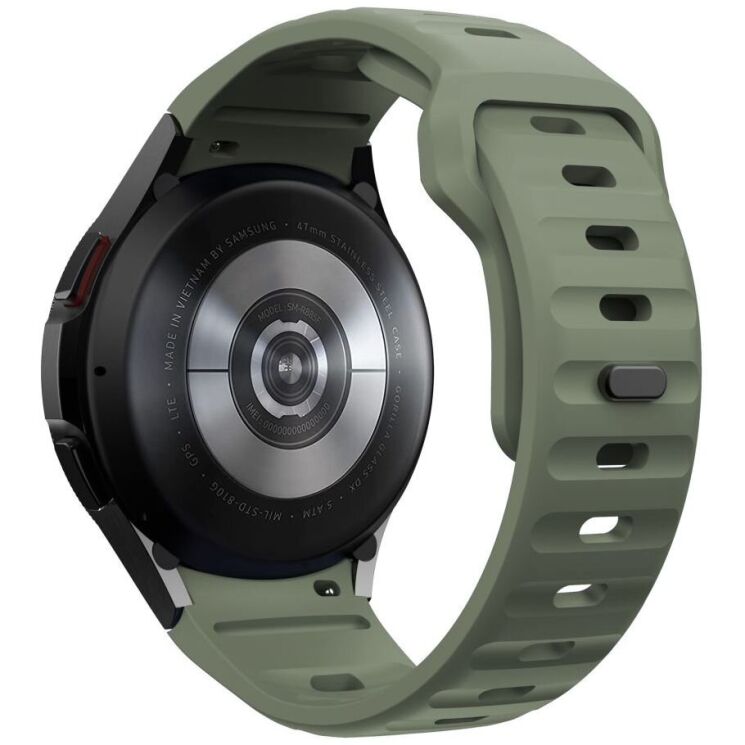 Ремешок Tech-Protect Silicone Line для Samsung Galaxy Watch 4 / 4 Classic / 5 / 5 Pro / 6 / 6 Classic / 7 / FE (5906302313617) - Olive Green: фото 2 из 6