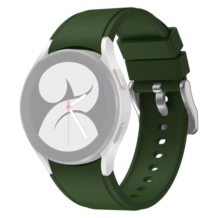 Ремешок UniCase Silicone Band для Samsung Galaxy Watch 4 / 4 Classic / 5 / 5 Pro / 6 / 6 Classic / 7 / FE - Army Green: фото 2 из 7
