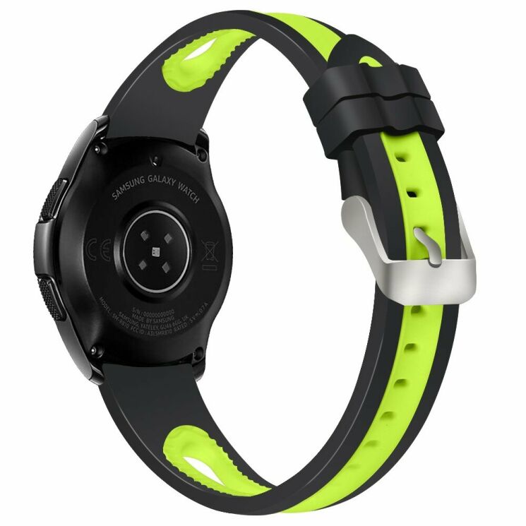 Ремешок UniCase Sport Style для Samsung Galaxy Watch 46mm / Watch 3 45mm / Gear S3 - Black / Green: фото 2 из 7