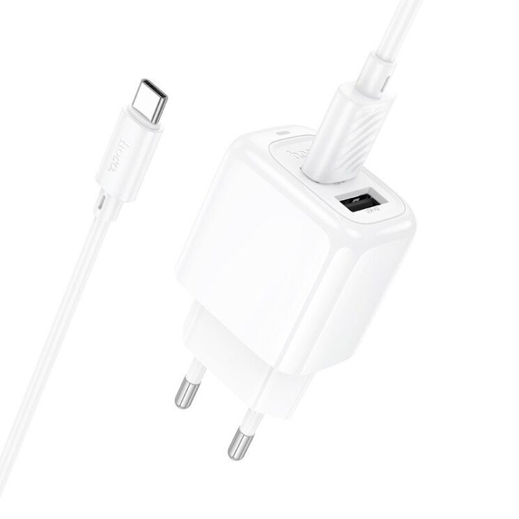 Сетевое зарядное устройство Hoco CS51A Surplus (2USB, 2.4A) + кабель USB to Type-C - White: фото 3 из 8
