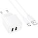 Сетевое зарядное устройство Hoco CS51A Surplus (2USB, 2.4A) + кабель USB to Type-C - White (960113W). Фото 2 из 8