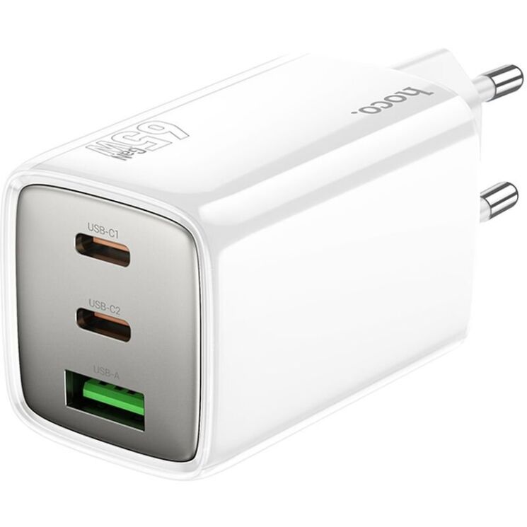 Сетевое зарядное устройство Hoco N49 Glorious 2C+U (65W) - White: фото 2 из 5