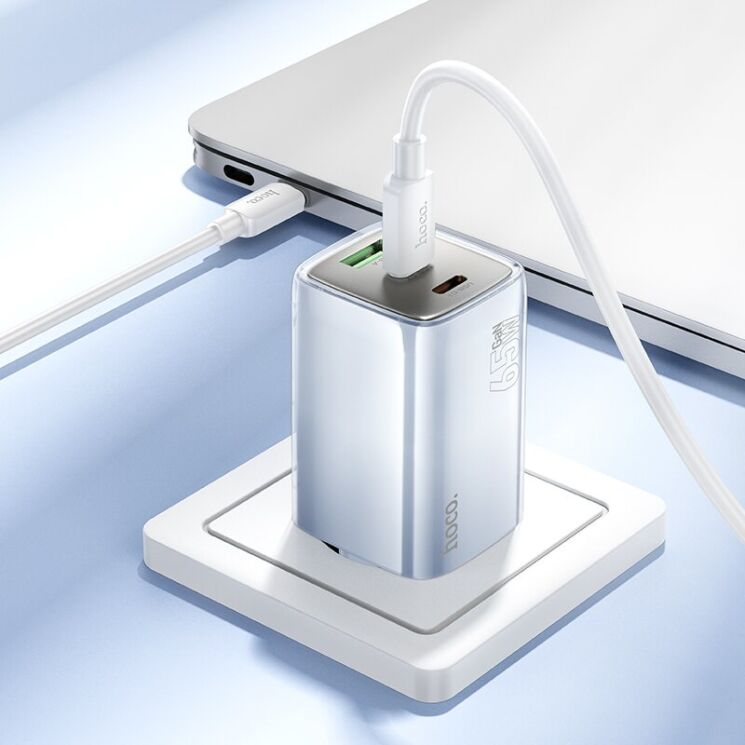 Сетевое зарядное устройство Hoco N49 Glorious 2C+U (65W) - White: фото 5 из 5