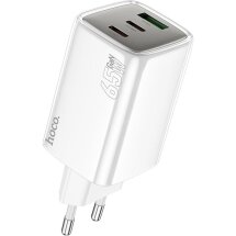 Мережевий зарядний пристрій Hoco N49 Glorious 2C+U (65W) - White: фото 1 з 5