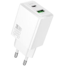 Мережевий зарядний пристрій Hoco N71 PD30W + QC3.0 - White: фото 1 з 6