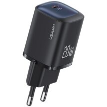Мережевий зарядний пристрій USAMS CC248 GaN Fast Charger (20W) - Black: фото 1 з 13