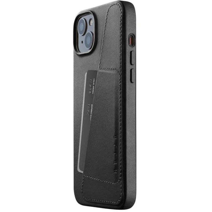Кожаный чехол MUJJO Full Leather Wallet для Apple iPhone 15 Plus - Black: фото 2 из 8