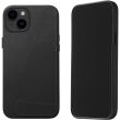 Кожаный чехол MUJJO Full Leather Wallet для Apple iPhone 15 Plus - Black (339760B)