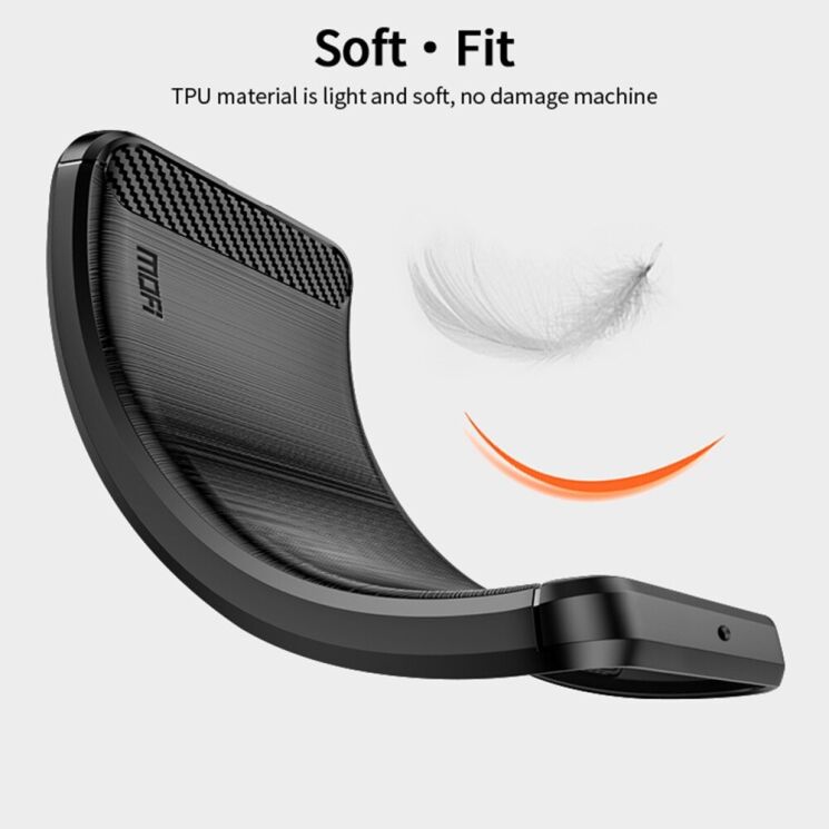 Силіконовий (TPU) чохол MOFI Carbon Fiber для Samsung Galaxy A16 (A165) - Black: фото 4 з 10