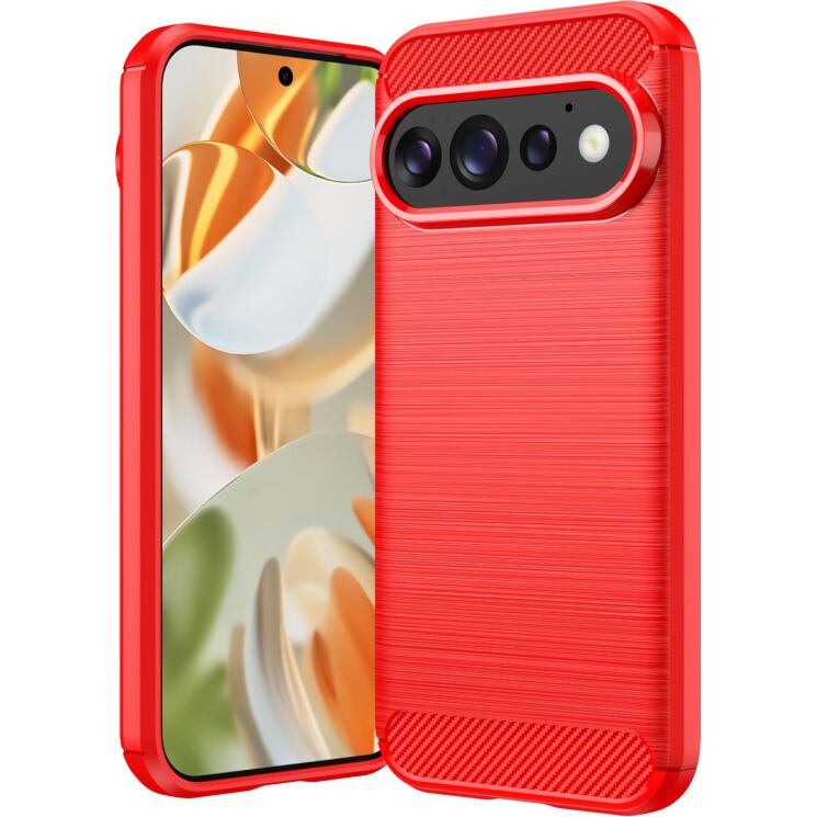 Силиконовый (TPU) чехол UniCase Carbon для Google Pixel 11 / 11 Pro - Red: фото 1 из 9