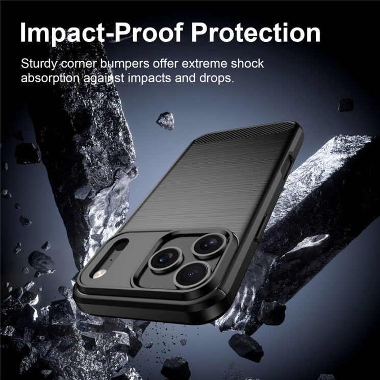 Силиконовый (TPU) чехол UniCase Carbon для iPhone 18 Pro - Black: фото 4 из 9