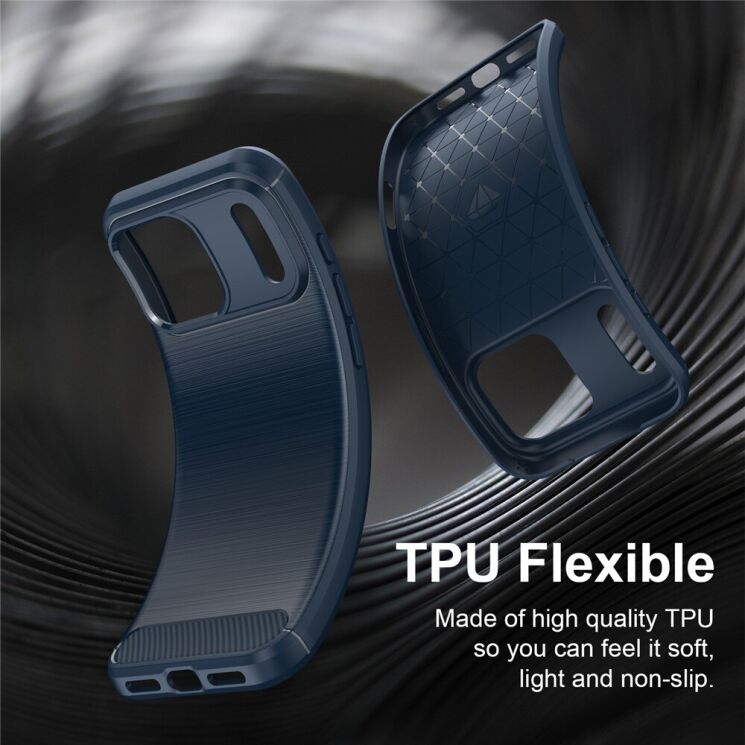 Силиконовый (TPU) чехол UniCase Carbon для iPhone 18 Pro - Black: фото 5 из 9