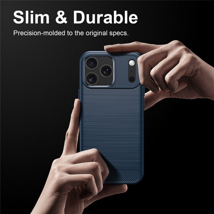 Силиконовый (TPU) чехол UniCase Carbon для iPhone 18 Pro - Black: фото 7 из 9