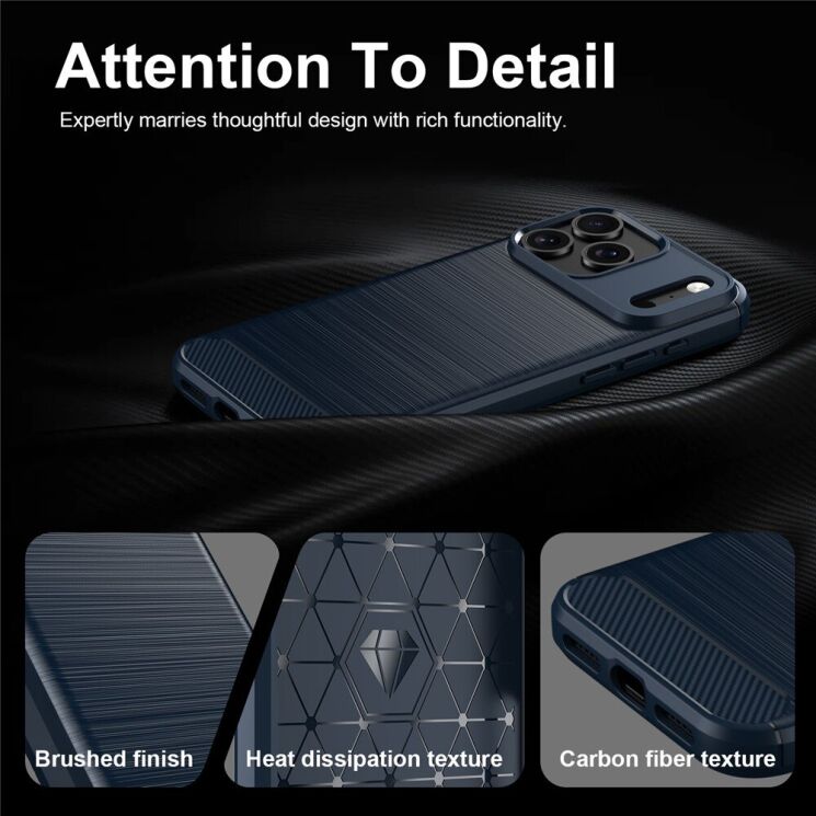 Силиконовый (TPU) чехол UniCase Carbon для iPhone 18 Pro - Black: фото 6 из 9