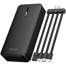 Внешний аккумулятор BOROFONE BJ84A 10W (20000mAh) + кабель MicroUSB + Type-C + Lightning + USB - Black: фото 1 из 8