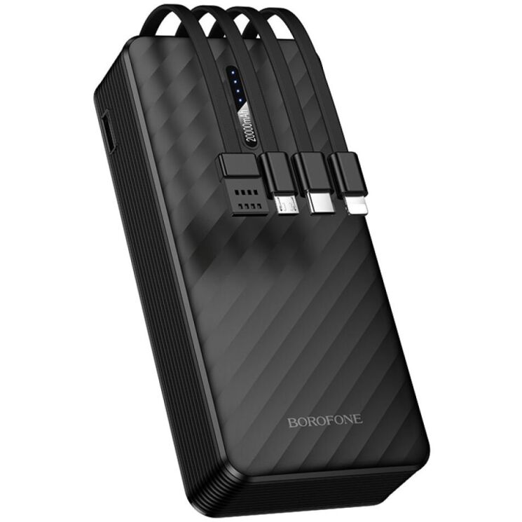 Внешний аккумулятор BOROFONE BJ84A 10W (20000mAh) + кабель MicroUSB + Type-C + Lightning + USB - Black (995598B) Внешний аккумулятор BOROFONE BJ84A 10W (20000mAh) + кабель MicroUSB + Type-C + Lightning + USB - Black: фото 3 из 8